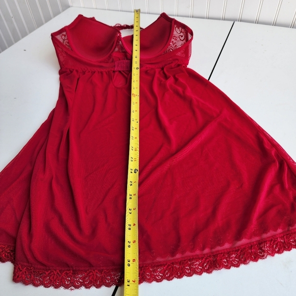 NWOT Marilyn Monroe Intimates Red Sheer Nightie Babydoll Lingerie Bra Slip XL - Picture 11 of 12